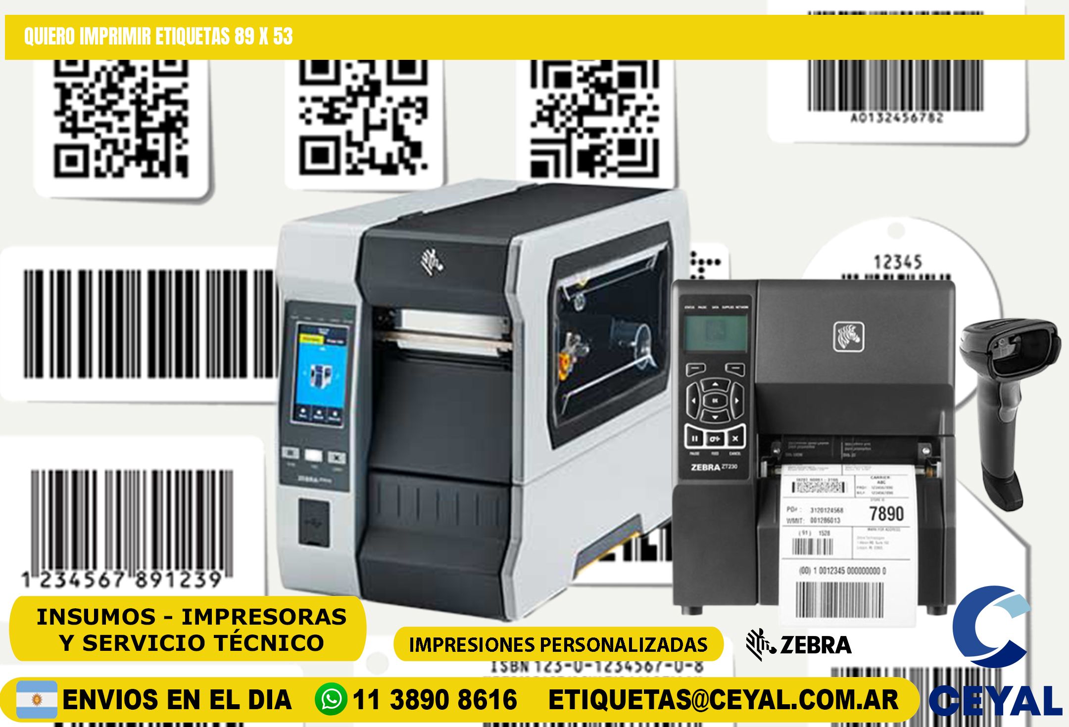 QUIERO IMPRIMIR ETIQUETAS 89 x 53