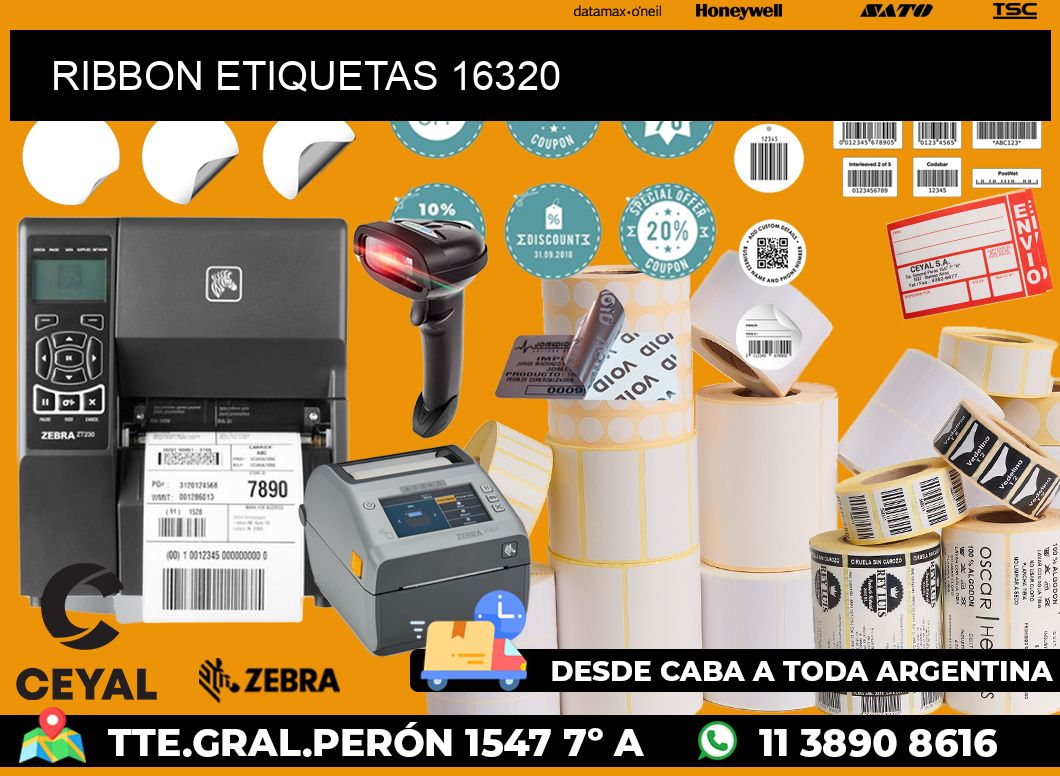 RIBBON ETIQUETAS 16320