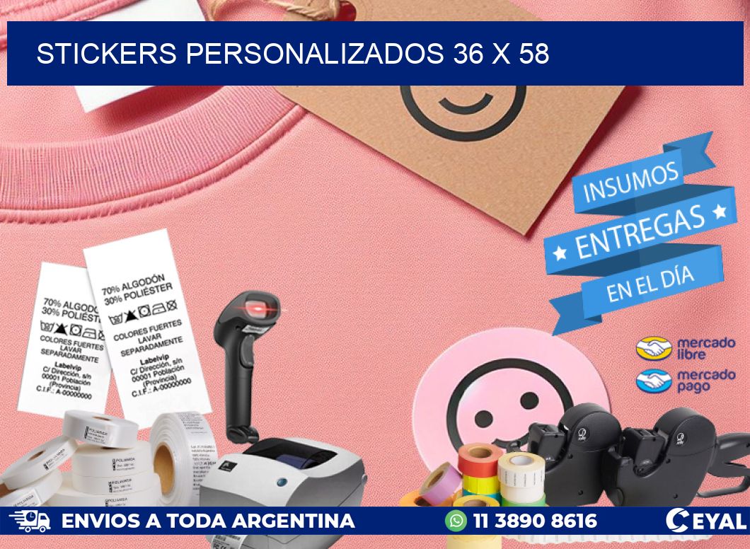 STICKERS PERSONALIZADOS 36 x 58