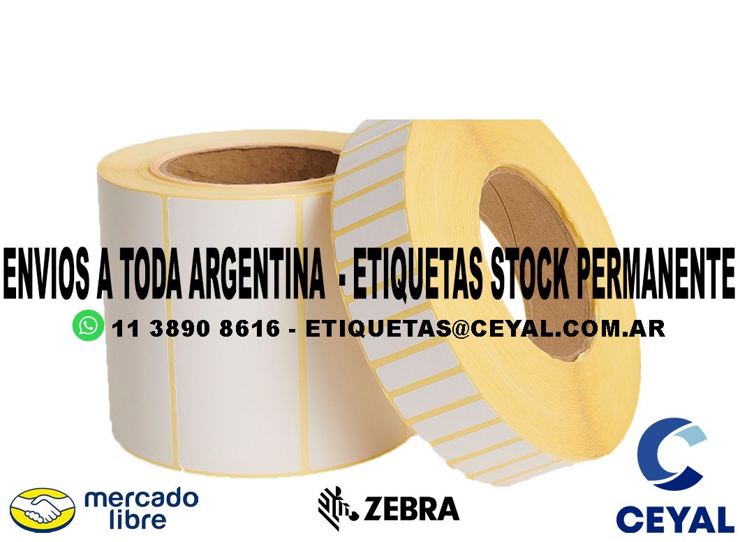 100 CAJAS DE ETIQUETAS TERMICAS 41 x 99 X 2500 UNIDADES