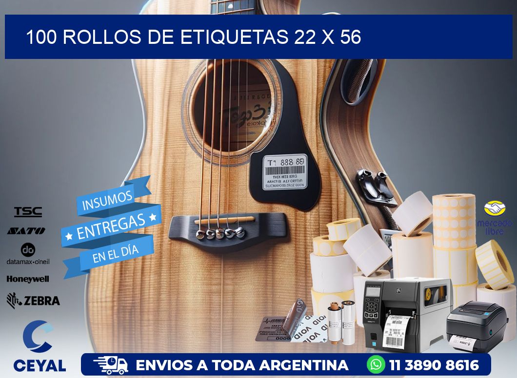 100 ROLLOS DE ETIQUETAS 22 x 56