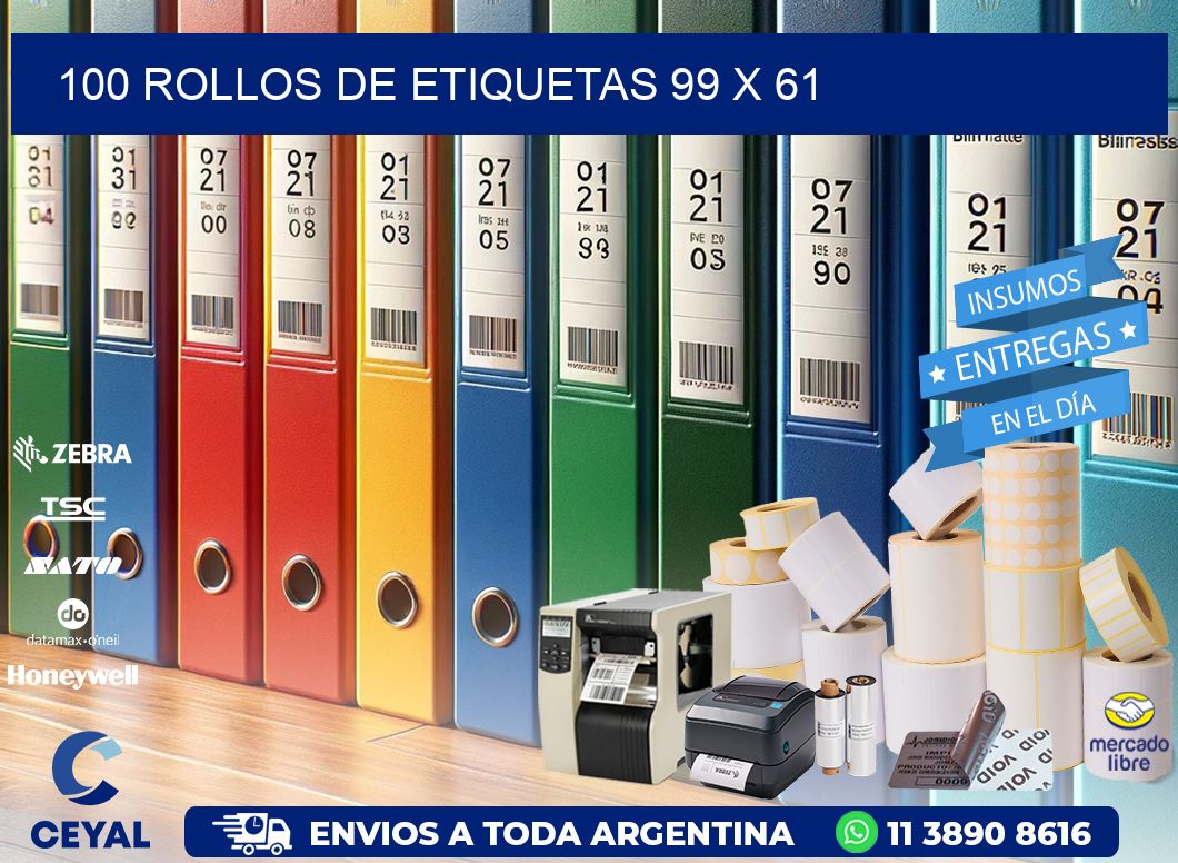 100 ROLLOS DE ETIQUETAS 99 x 61