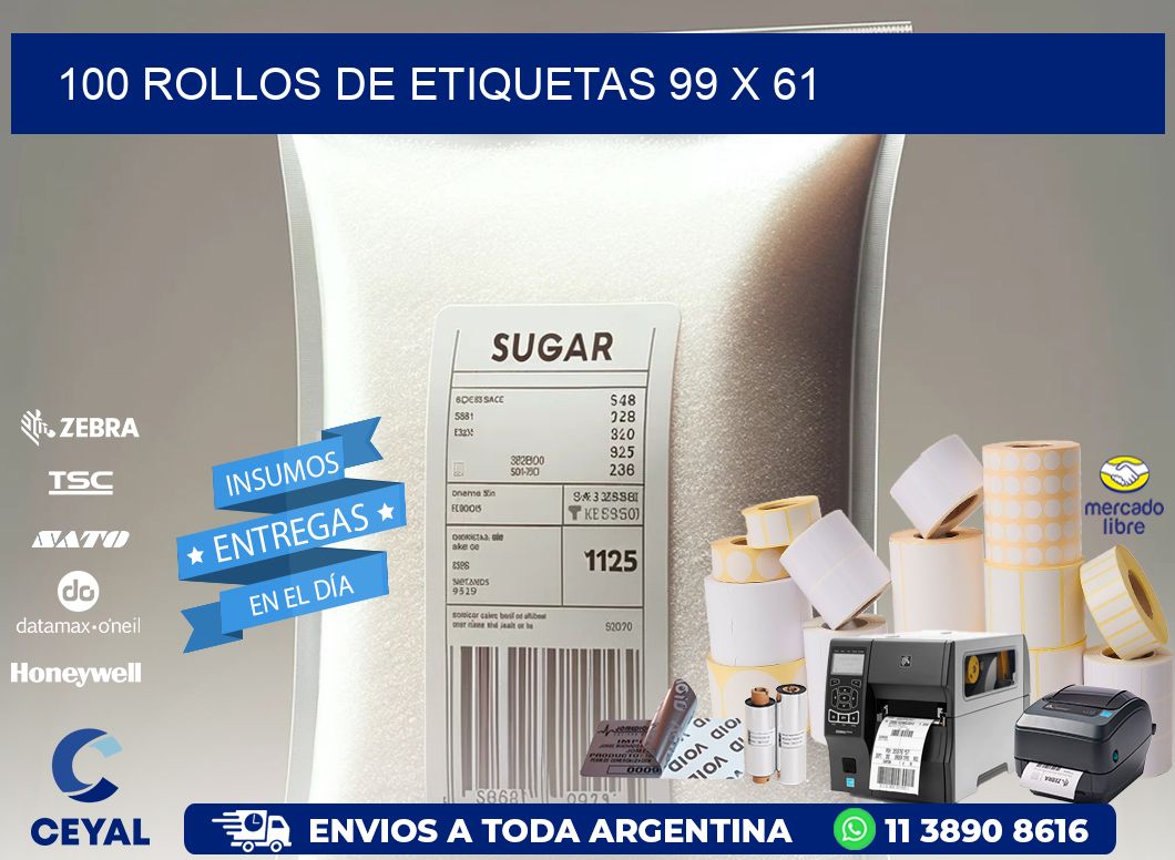 100 ROLLOS DE ETIQUETAS 99 x 61