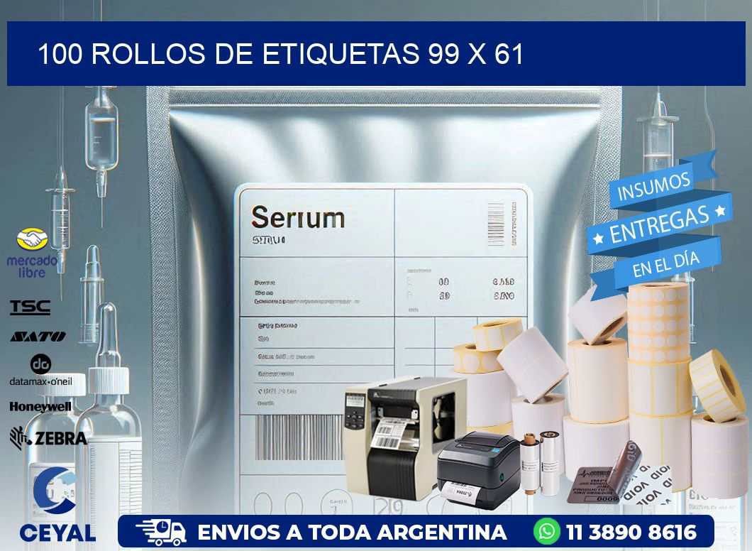100 ROLLOS DE ETIQUETAS 99 x 61