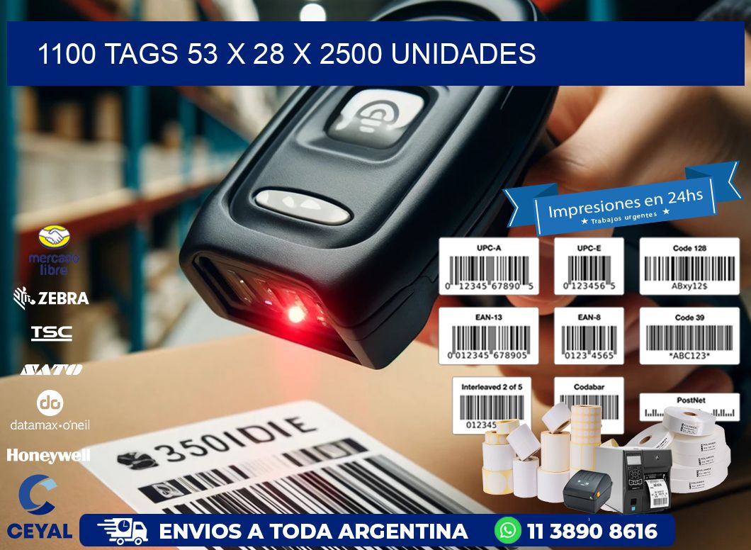 1100 TAGS 53 x 28 X 2500 UNIDADES