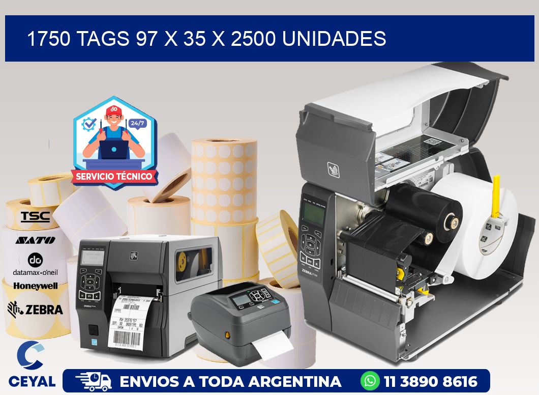 1750 TAGS 97 x 35 X 2500 UNIDADES