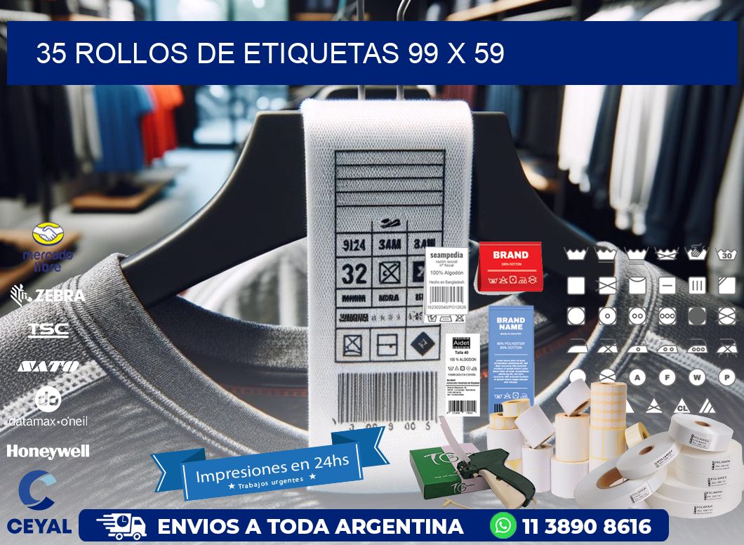 35 ROLLOS DE ETIQUETAS 99 x 59