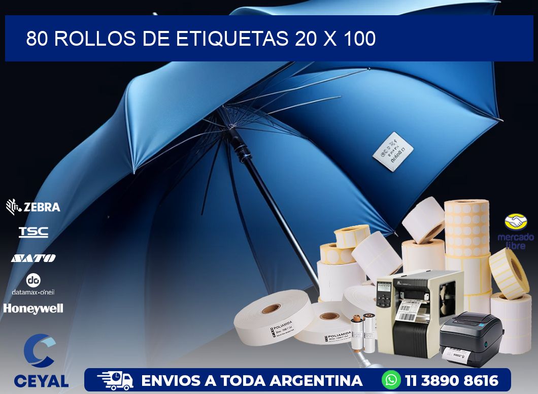 80 ROLLOS DE ETIQUETAS 20 x 100