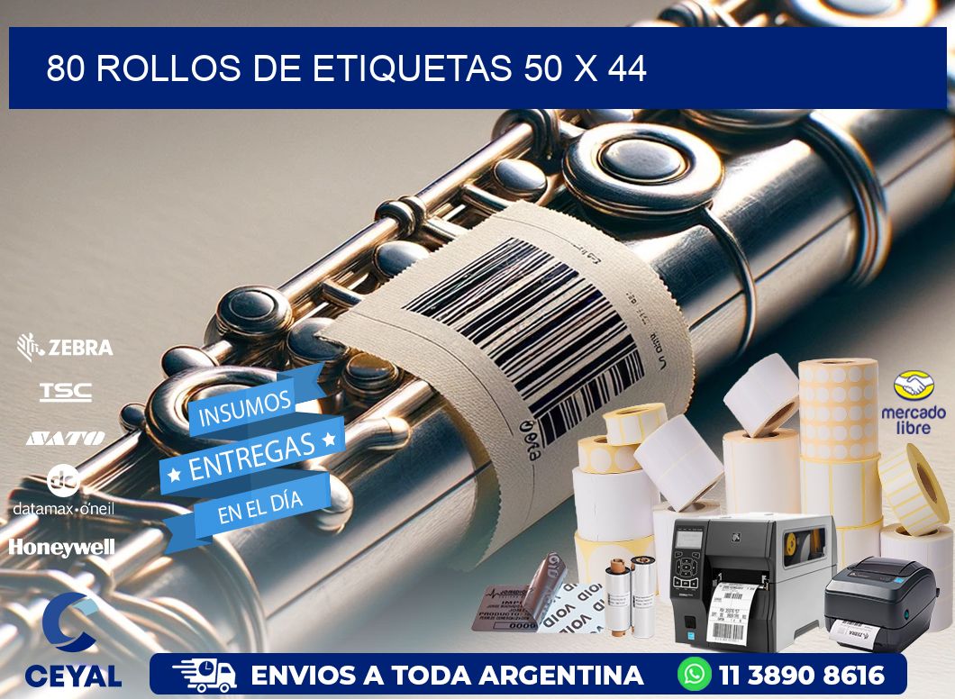 80 ROLLOS DE ETIQUETAS 50 x 44