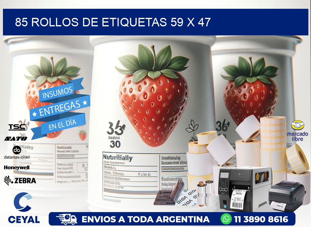 85 ROLLOS DE ETIQUETAS 59 x 47