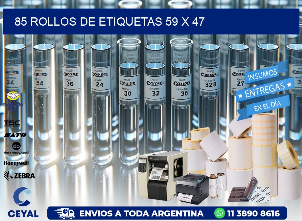 85 ROLLOS DE ETIQUETAS 59 x 47