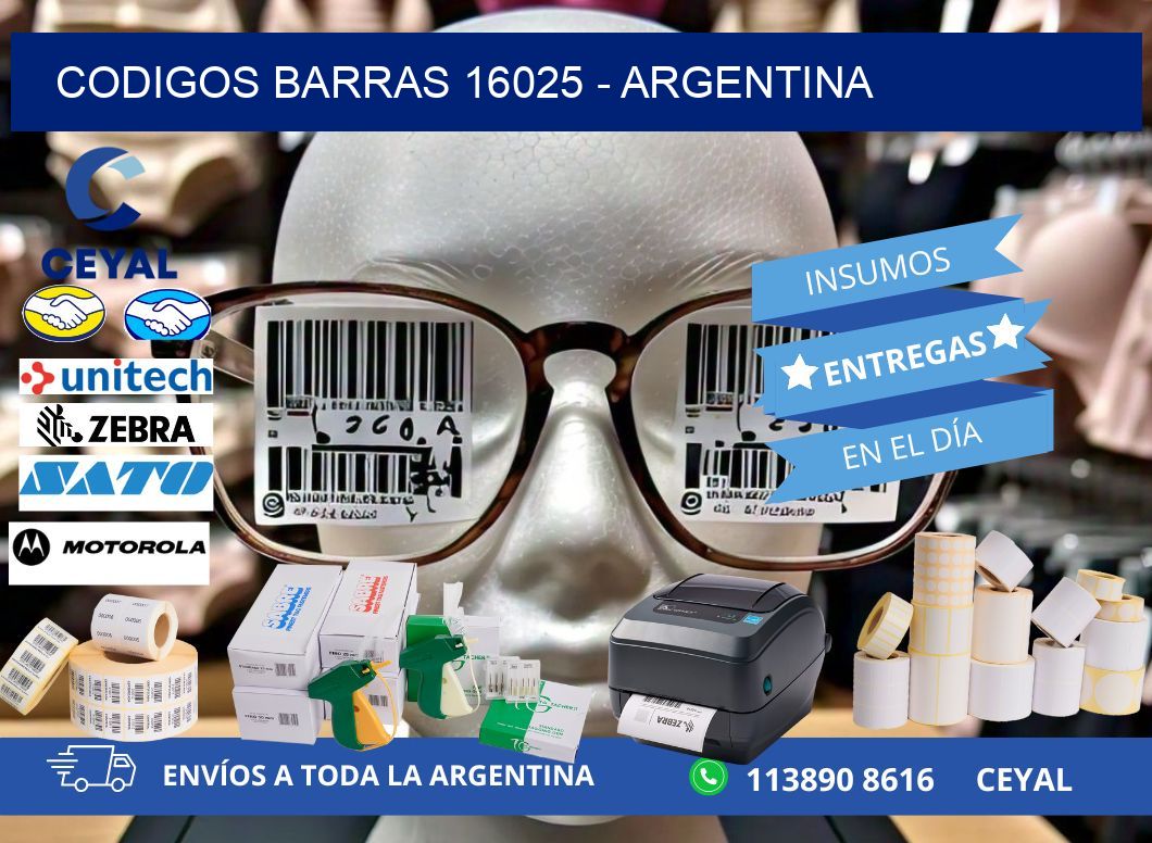 CODIGOS BARRAS 16025 - ARGENTINA