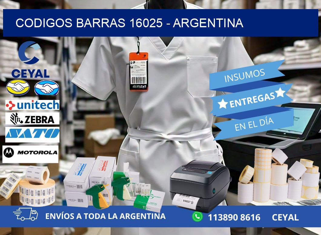 CODIGOS BARRAS 16025 - ARGENTINA