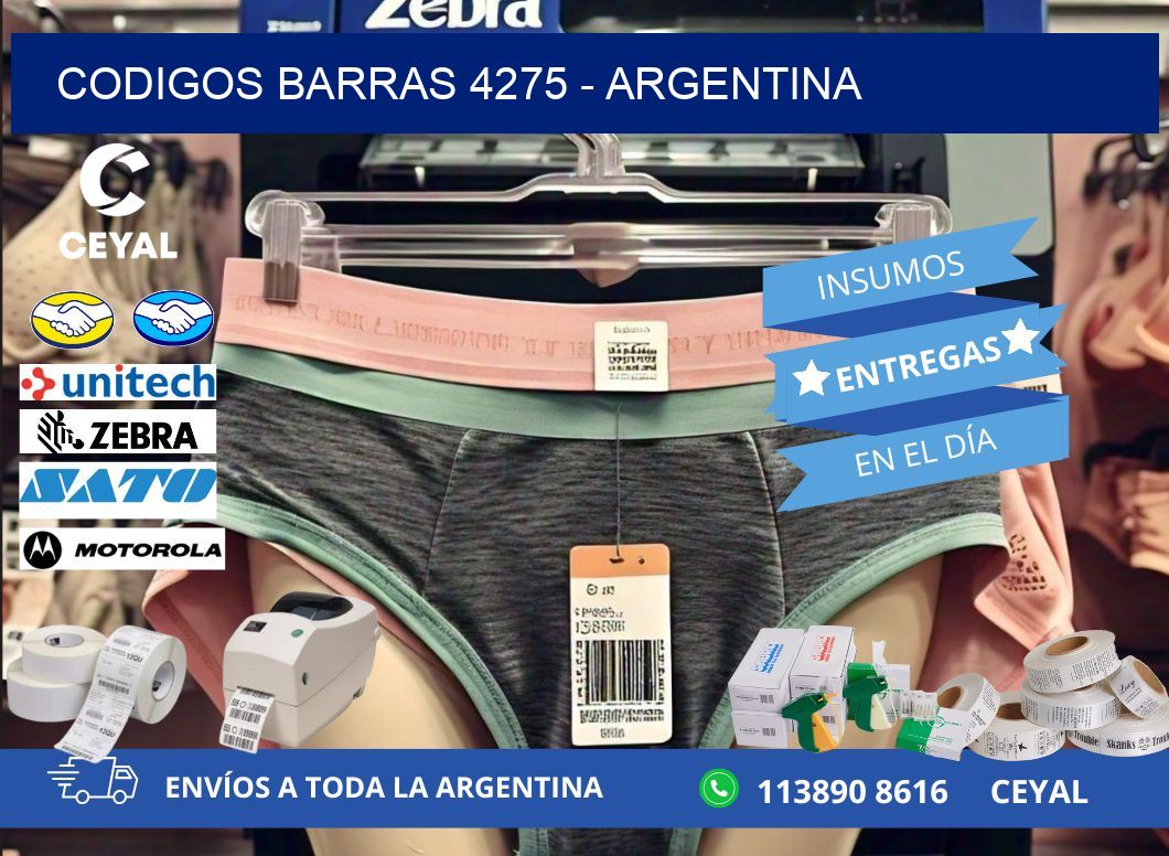 CODIGOS BARRAS 4275 - ARGENTINA