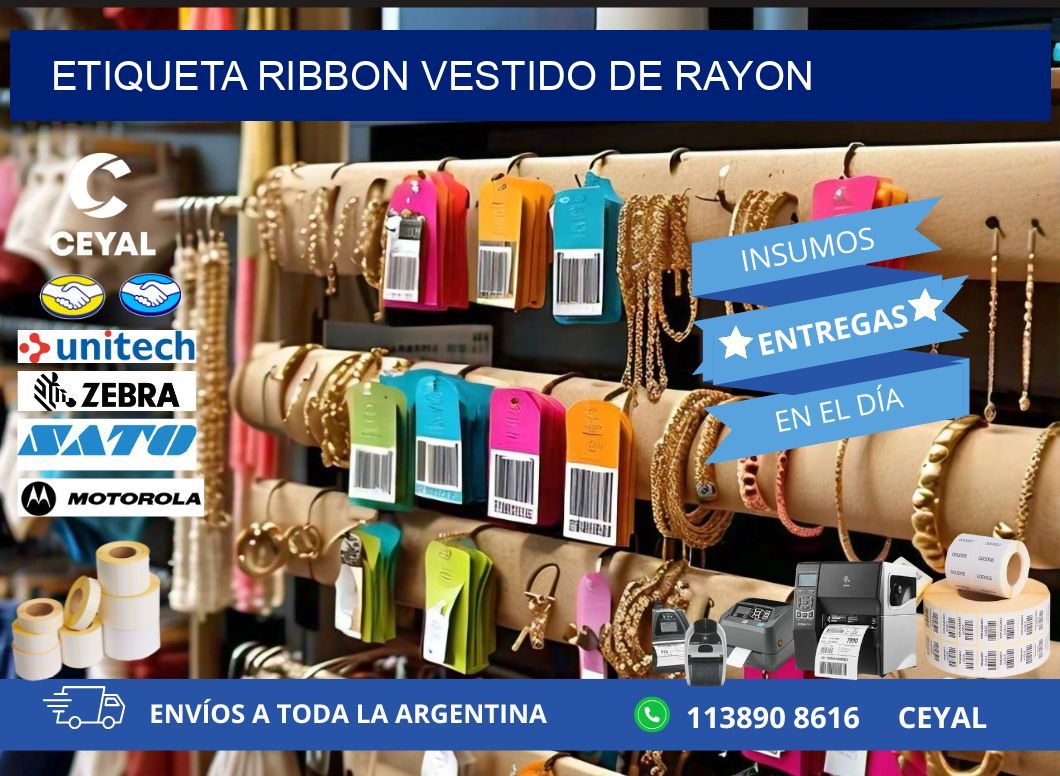 ETIQUETA RIBBON VESTIDO DE RAYON