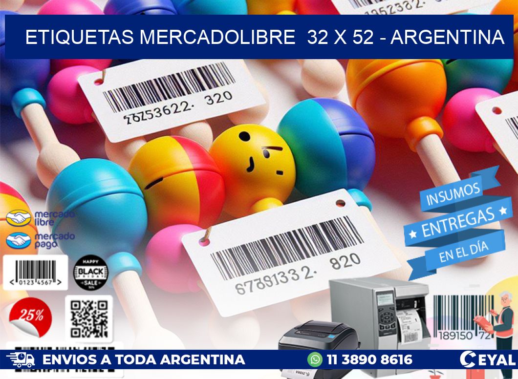 ETIQUETAS MERCADOLIBRE  32 x 52 – ARGENTINA