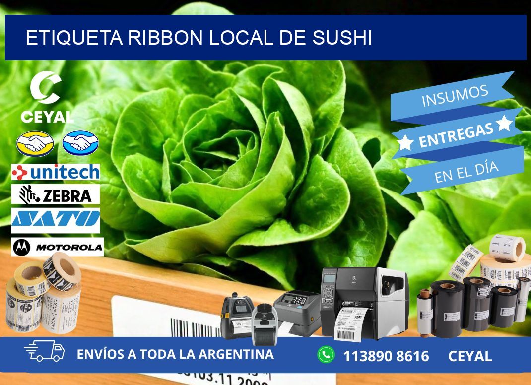 ETIQUETA RIBBON LOCAL DE SUSHI