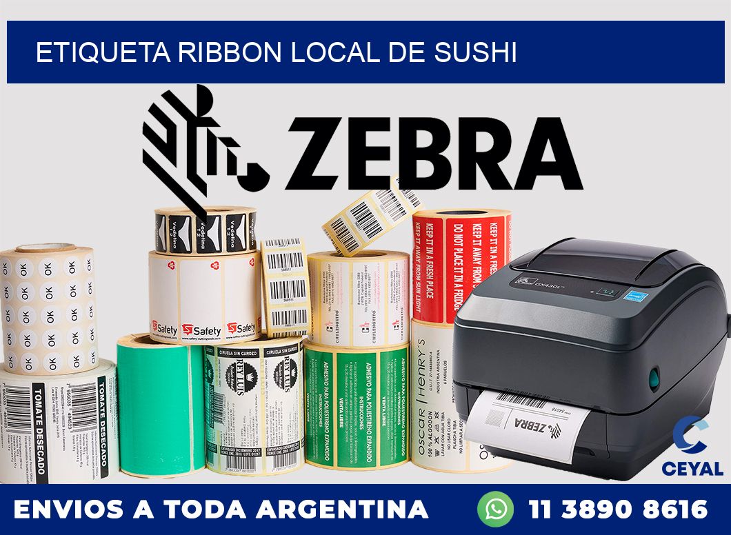 ETIQUETA RIBBON LOCAL DE SUSHI