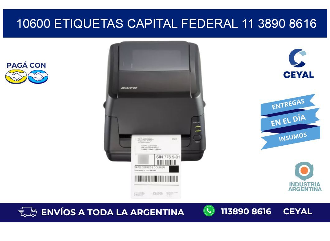 10600 ETIQUETAS CAPITAL FEDERAL 11 3890 8616