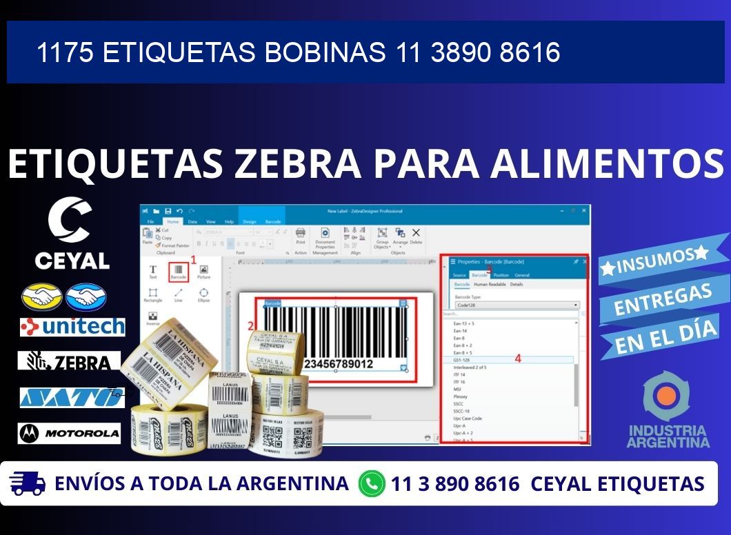 1175 ETIQUETAS BOBINAS 11 3890 8616
