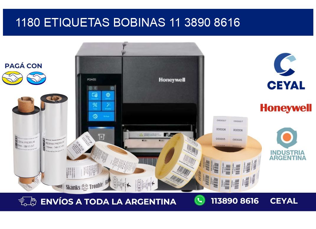 1180 ETIQUETAS BOBINAS 11 3890 8616