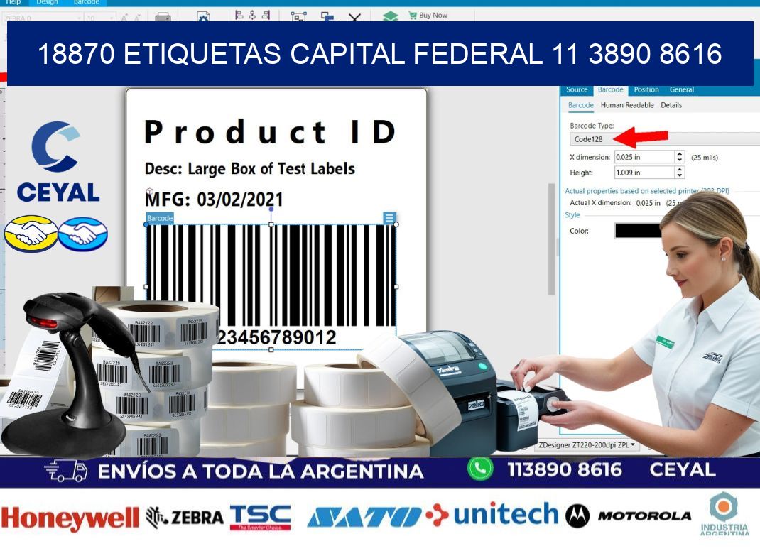 18870 ETIQUETAS CAPITAL FEDERAL 11 3890 8616
