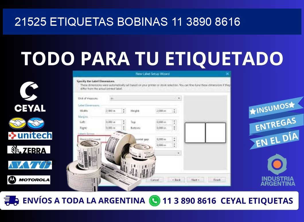 21525 ETIQUETAS BOBINAS 11 3890 8616