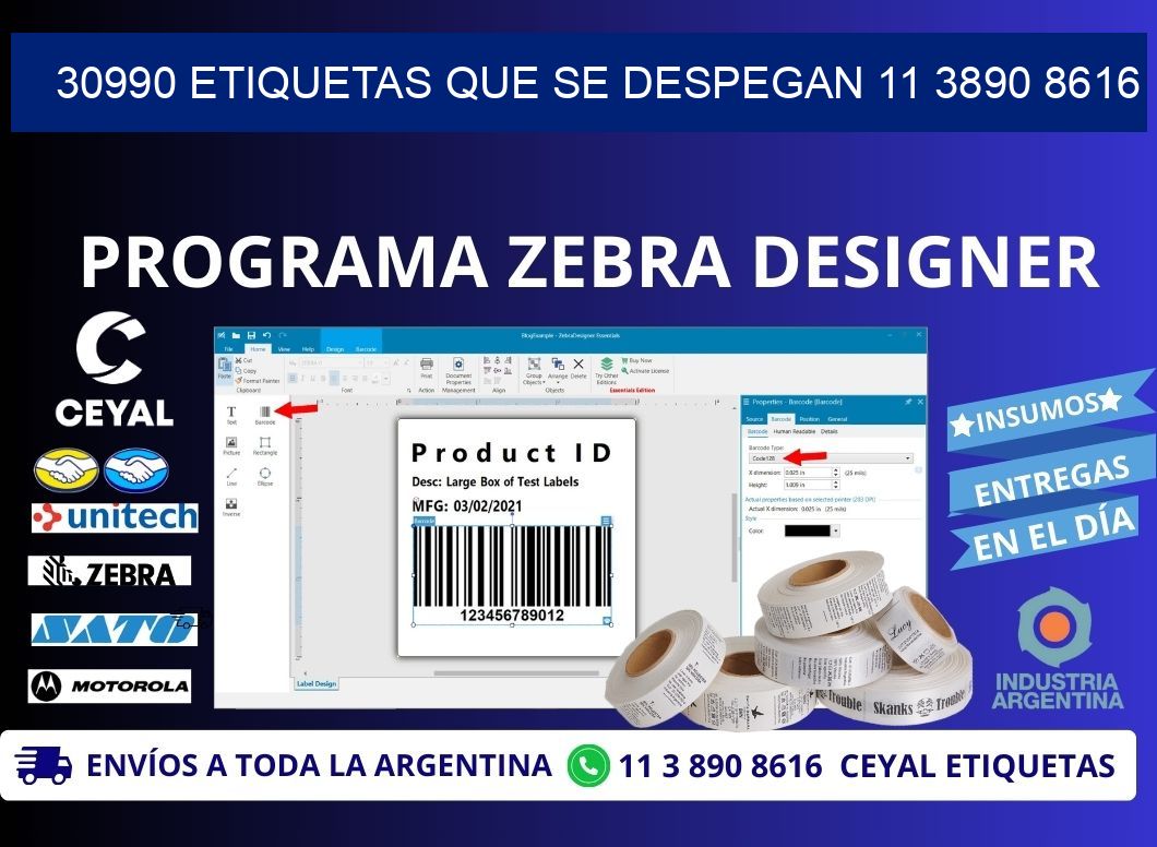 30990 ETIQUETAS QUE SE DESPEGAN 11 3890 8616