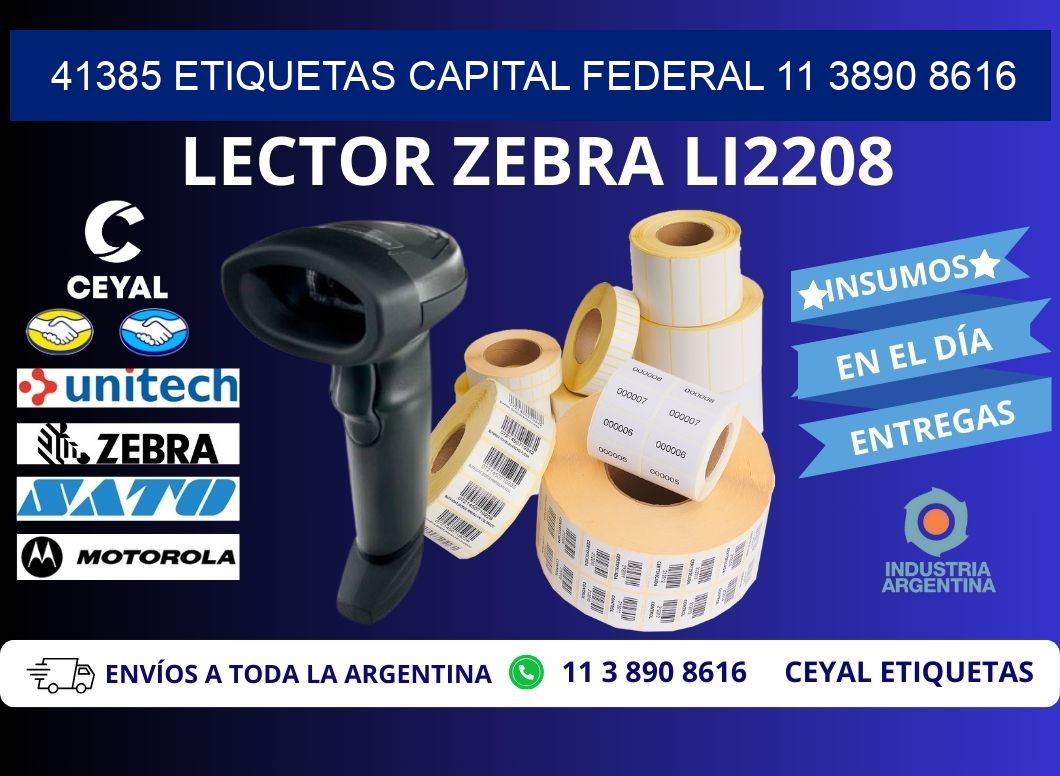 41385 ETIQUETAS CAPITAL FEDERAL 11 3890 8616