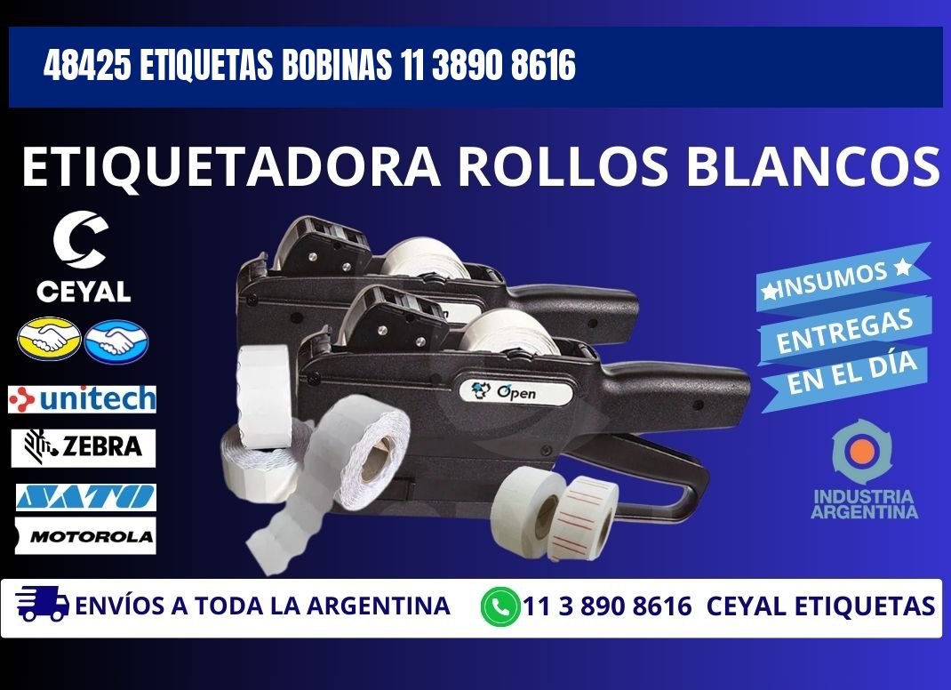 48425 ETIQUETAS BOBINAS 11 3890 8616