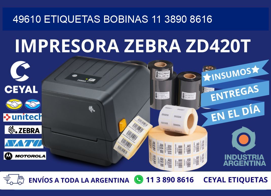 49610 ETIQUETAS BOBINAS 11 3890 8616