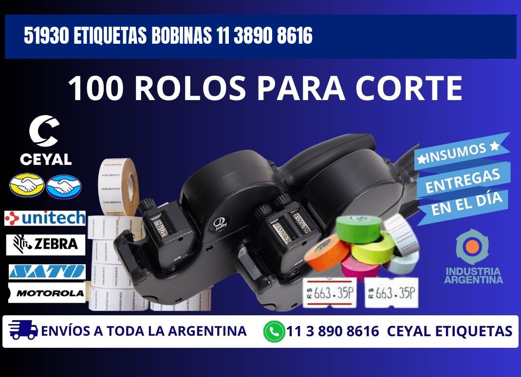 51930 ETIQUETAS BOBINAS 11 3890 8616