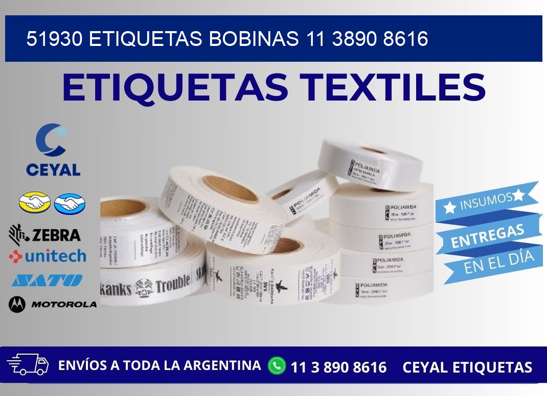 51930 ETIQUETAS BOBINAS 11 3890 8616