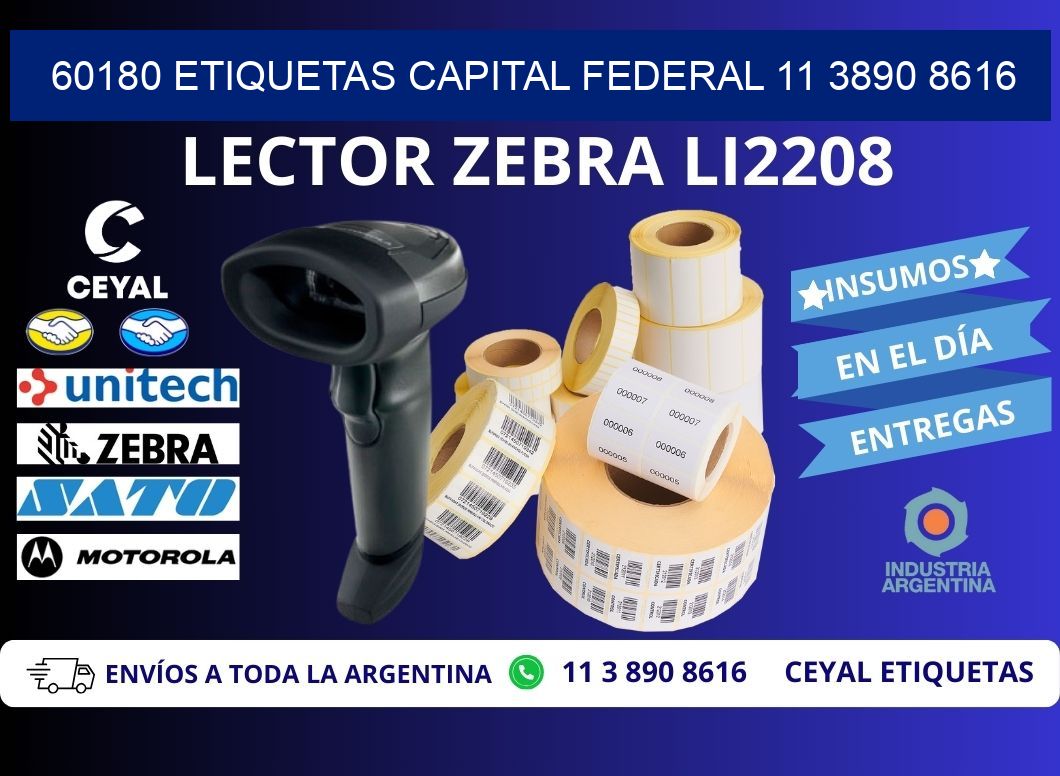 60180 ETIQUETAS CAPITAL FEDERAL 11 3890 8616