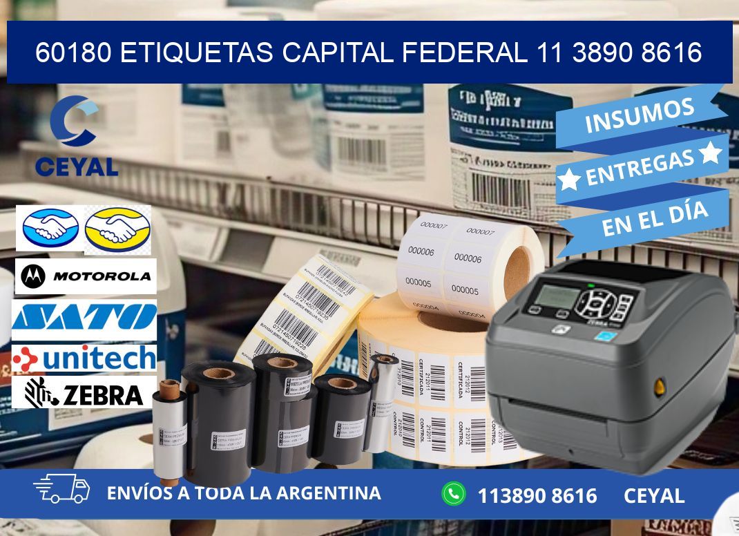 60180 ETIQUETAS CAPITAL FEDERAL 11 3890 8616
