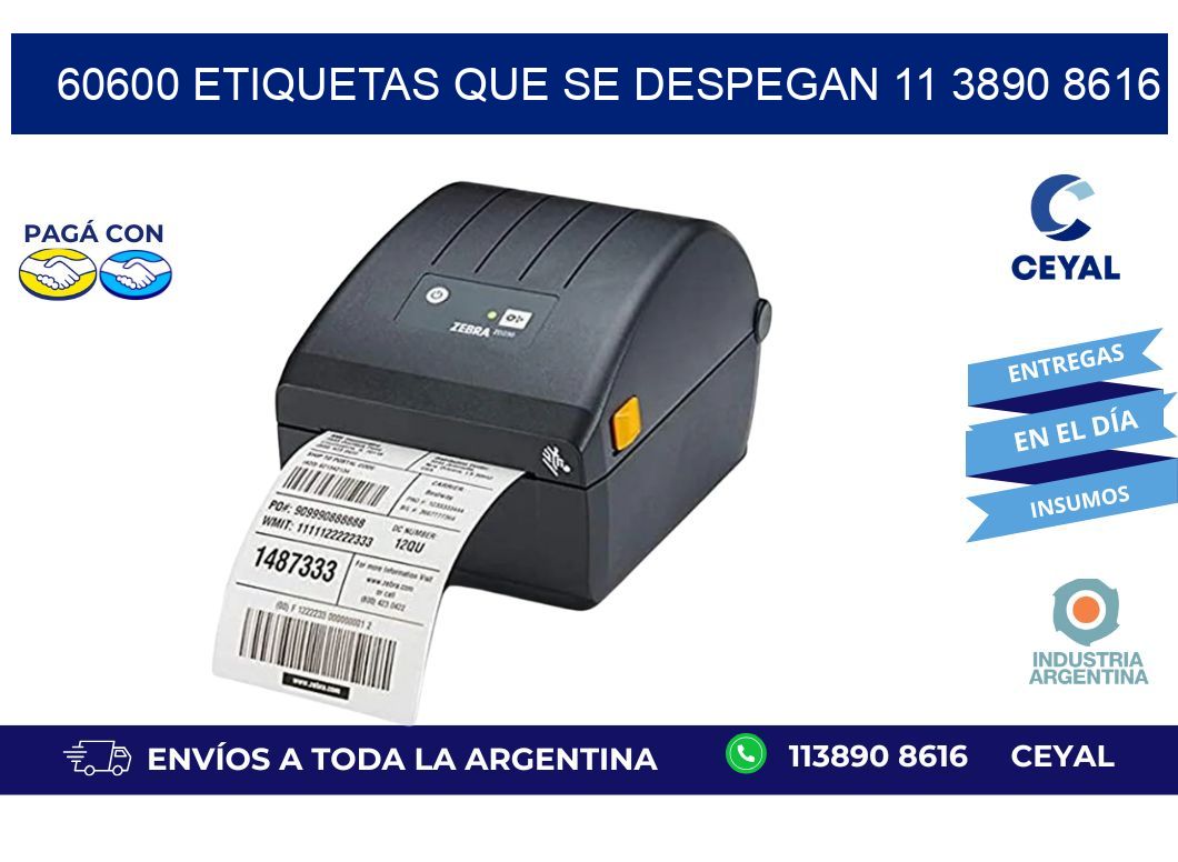 60600 ETIQUETAS QUE SE DESPEGAN 11 3890 8616