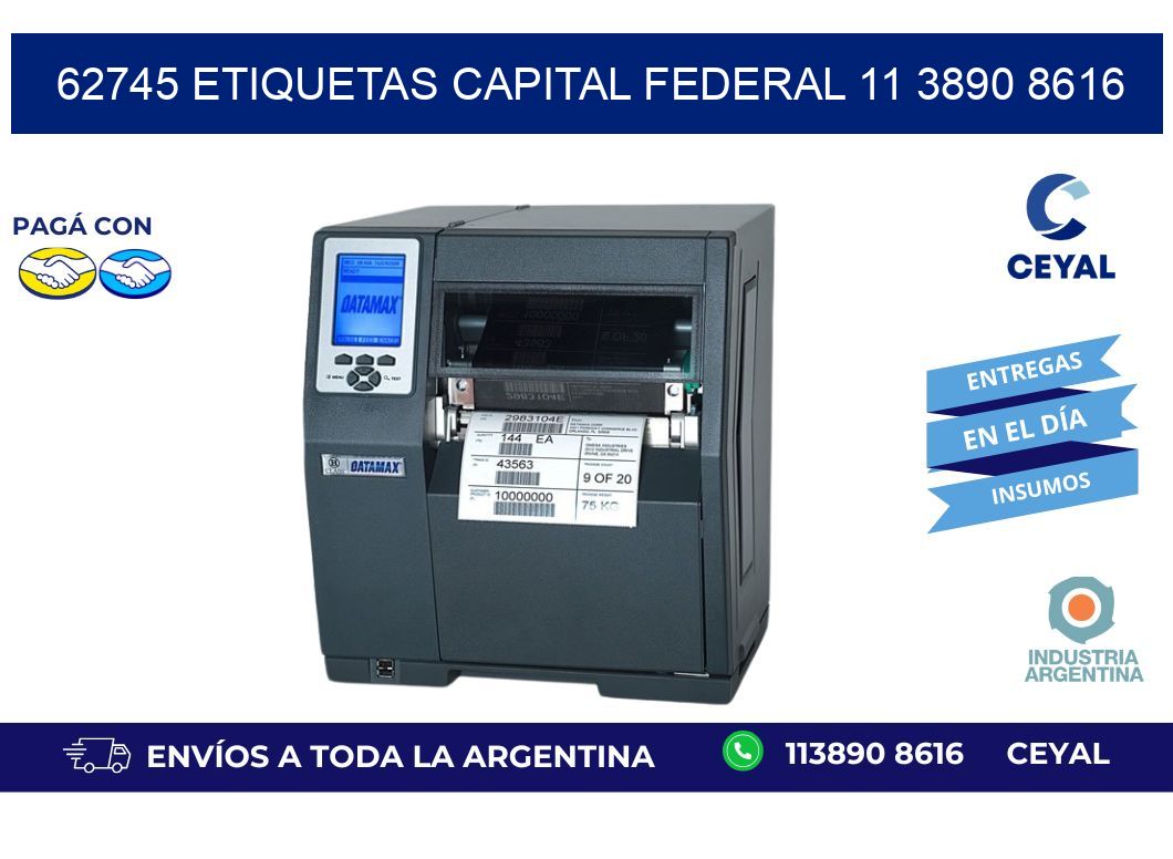 62745 ETIQUETAS CAPITAL FEDERAL 11 3890 8616
