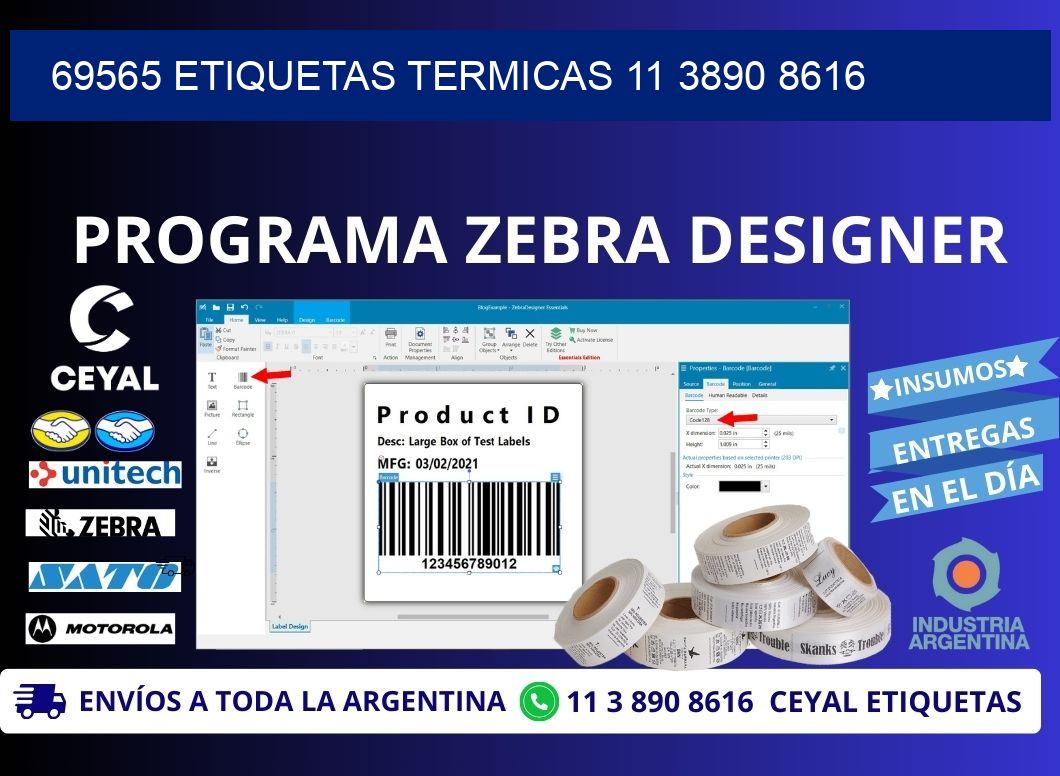 69565 ETIQUETAS TERMICAS 11 3890 8616