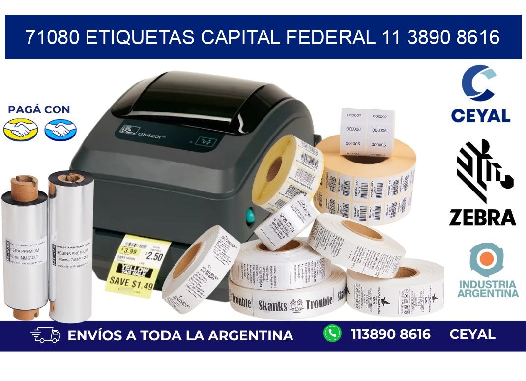 71080 ETIQUETAS CAPITAL FEDERAL 11 3890 8616