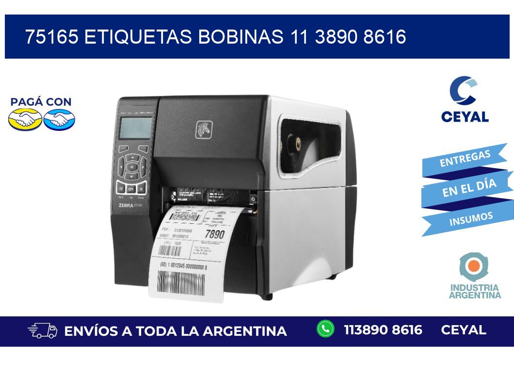 75165 ETIQUETAS BOBINAS 11 3890 8616
