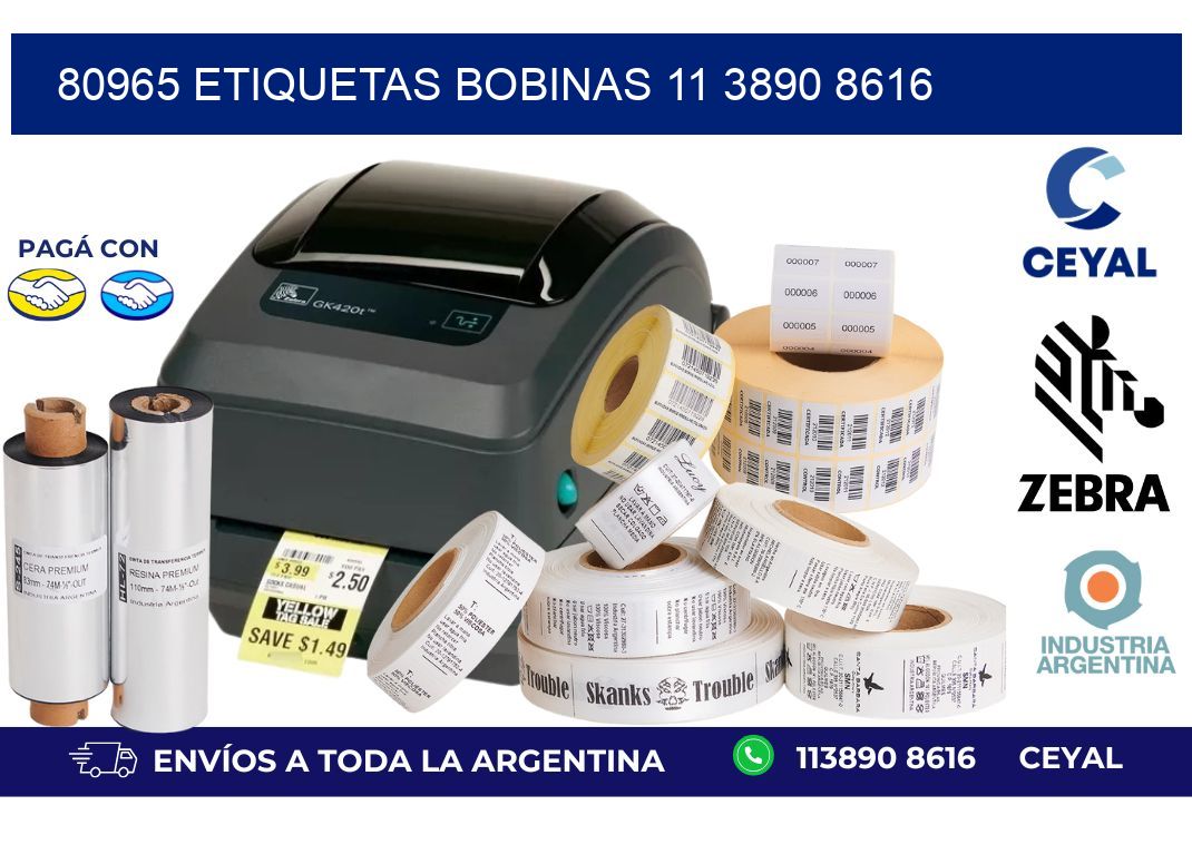 80965 ETIQUETAS BOBINAS 11 3890 8616