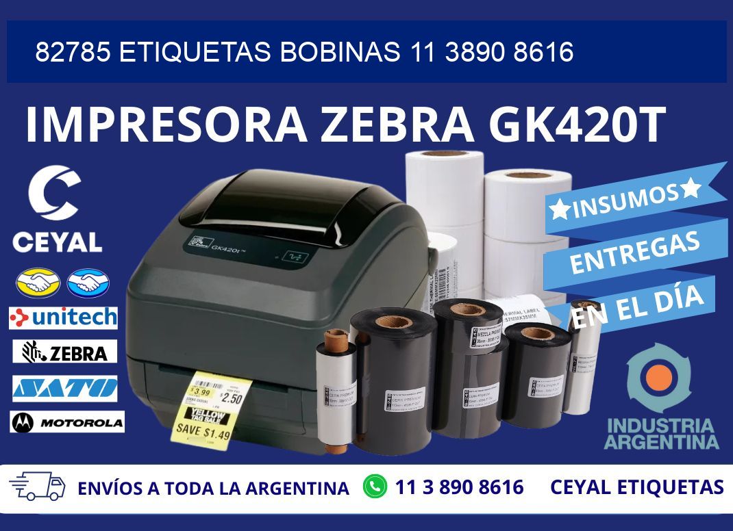 82785 ETIQUETAS BOBINAS 11 3890 8616