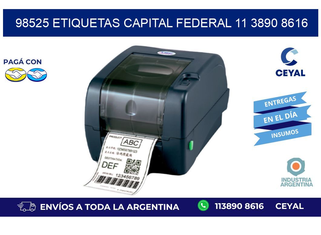 98525 ETIQUETAS CAPITAL FEDERAL 11 3890 8616