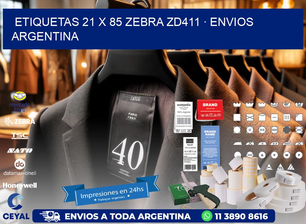 ETIQUETAS 21 x 85 ZEBRA ZD411 · ENVIOS ARGENTINA