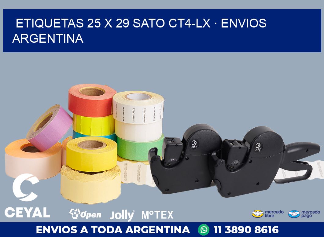 ETIQUETAS 25 x 29 SATO CT4-LX · ENVIOS ARGENTINA