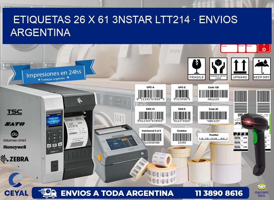 ETIQUETAS 26 x 61 3NSTAR LTT214 · ENVIOS ARGENTINA