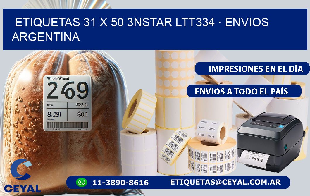 ETIQUETAS 31 x 50 3NSTAR LTT334 · ENVIOS ARGENTINA