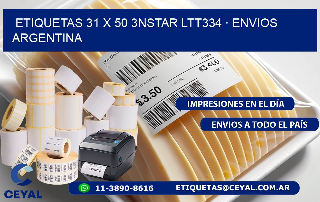 ETIQUETAS 31 x 50 3NSTAR LTT334 · ENVIOS ARGENTINA
