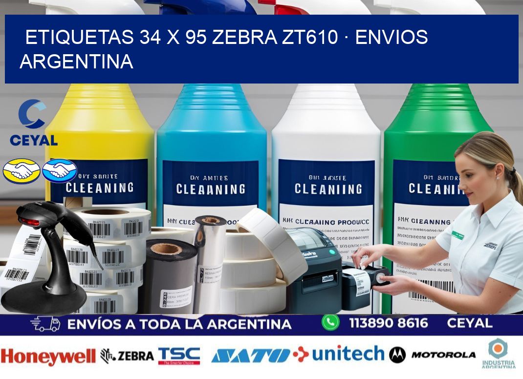 ETIQUETAS 34 x 95 ZEBRA ZT610 · ENVIOS ARGENTINA