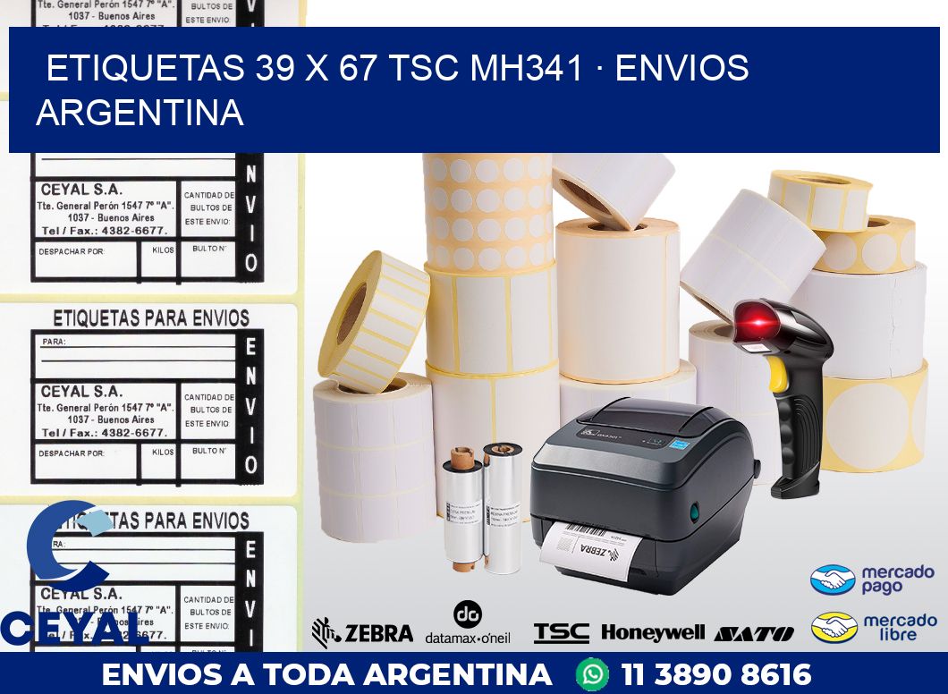ETIQUETAS 39 x 67 TSC MH341 · ENVIOS ARGENTINA